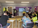 The group planning their project