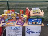 Raffle stall raising money for a suicide prevention charity