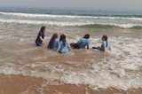 The group in the sea