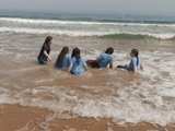 The group in the sea