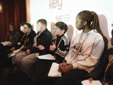 Panel of young people talking about their projects