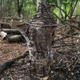A fairy house made out of sticks